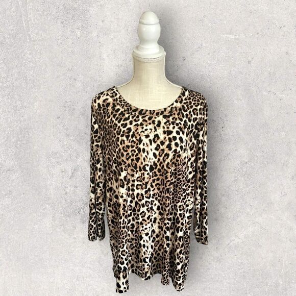 Anne Klein | NWT Women’s Long Length Animal Print Tunic Size XL - Picture 1 of 8